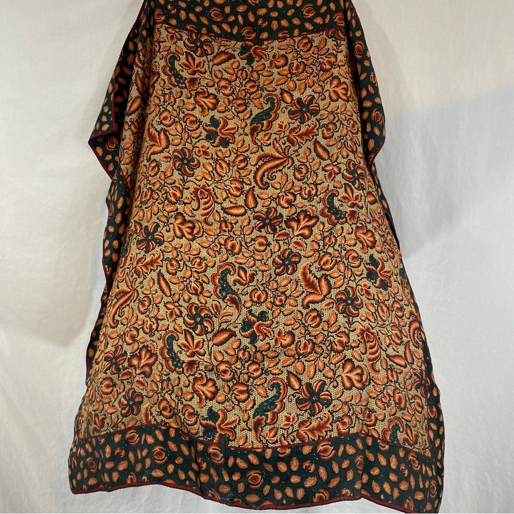 Silk Scarf Leaf Pattern Square